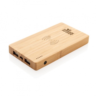 Logotrade corporate gifts photo of: Bamboo 4.000 mAh wireless 5W Powerbank