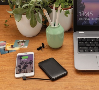 Logotrade promotional giveaways photo of: 5.000 mAh Pocket Powerbank with integrated cables