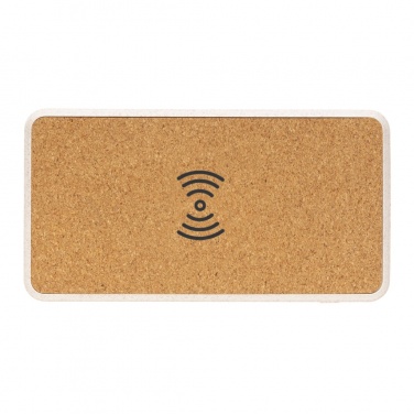 Logotrade corporate gifts photo of: Cork and Wheat Straw 8.000 mAh 5W wireless powerbank