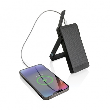 Logo trade promotional merchandise image of: Skywave RCS recycled plastic solar powerbank 10000 mAh