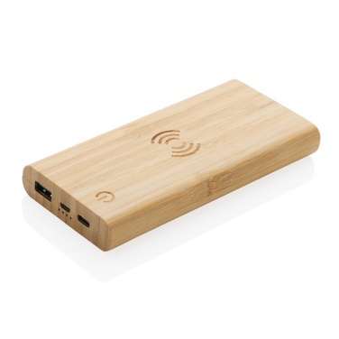 Logotrade promotional giveaway picture of: Bamboo 8.000 mAh 5W wireless powerbank