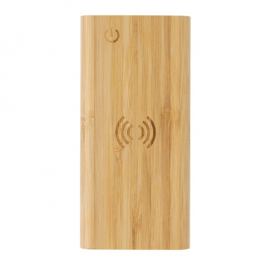 Logo trade advertising products picture of: Bamboo 8.000 mAh 5W wireless powerbank