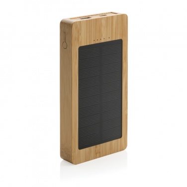 Logo trade promotional gifts picture of: Sunwick 10.000 mAh Bamboo solar powerbank