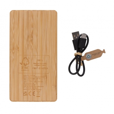 Logotrade promotional item picture of: Sunwick 10.000 mAh Bamboo solar powerbank