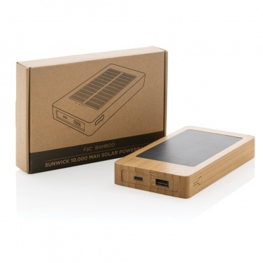 Logotrade corporate gift picture of: Sunwick 10.000 mAh Bamboo solar powerbank