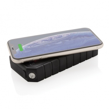 Logotrade promotional merchandise picture of: RCS recycled plastic Solar powerbank with 10W Wireless