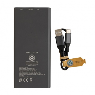 Logo trade corporate gifts image of: Terra RCS recycled 18W aluminium powerbank 10.000 mAh