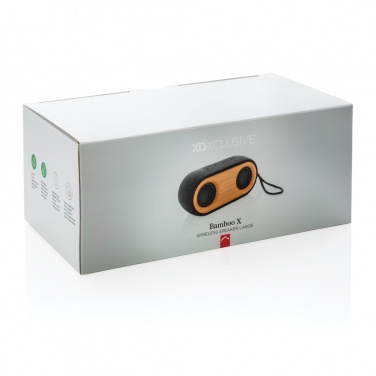 Logo trade business gifts image of: Bamboo X double speaker