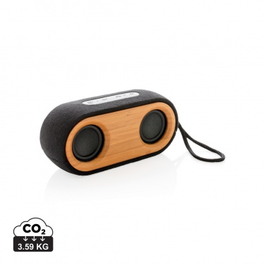 Logo trade corporate gift photo of: Bamboo X double speaker