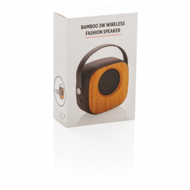 Logotrade promotional gift image of: Bamboo 3W Wireless Fashion Speaker