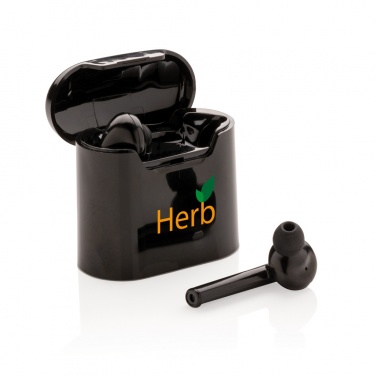 Logo trade promotional merchandise image of: Liberty wireless earbuds in charging case