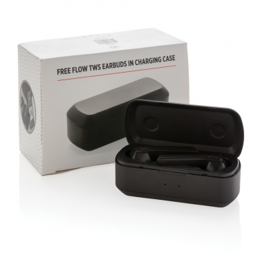 Logo trade corporate gifts picture of: Free Flow TWS earbuds in charging case