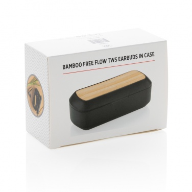 Logotrade promotional merchandise image of: Bamboo Free Flow TWS earbuds in case