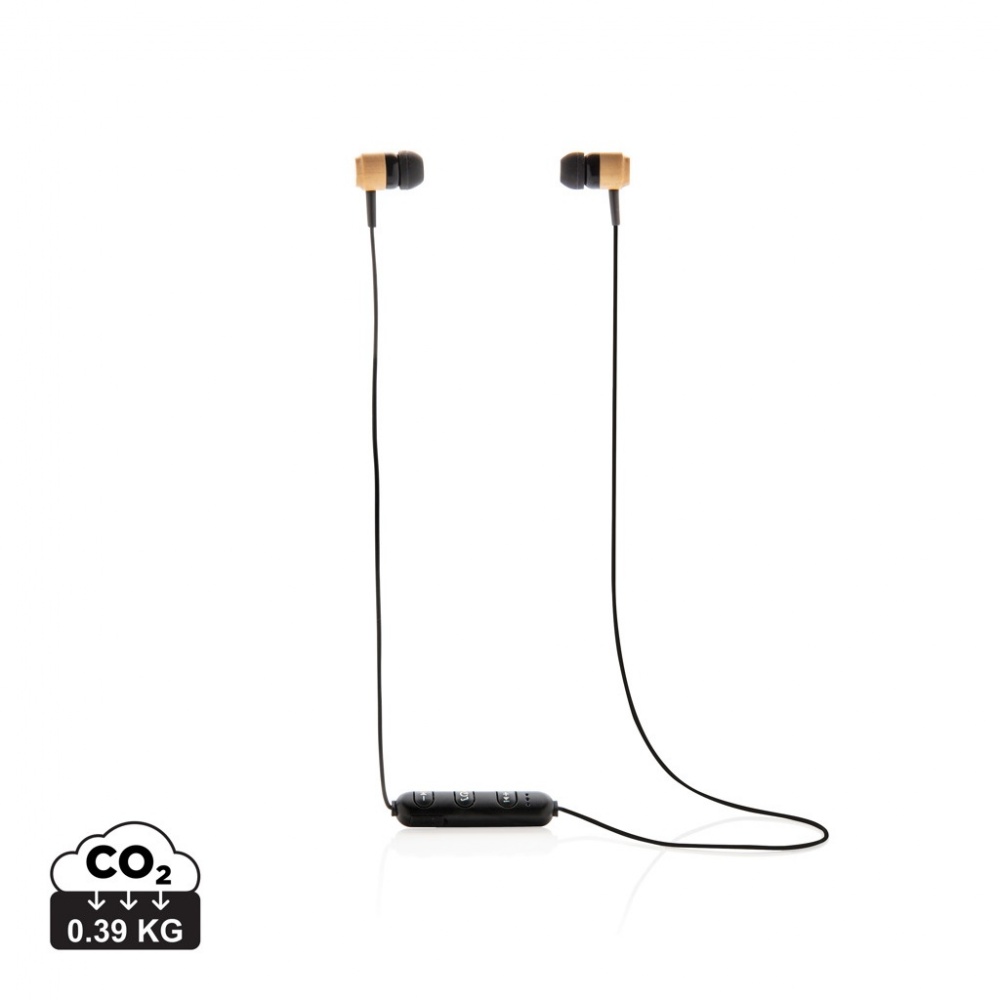 Logotrade promotional item picture of: Bamboo wireless earbuds