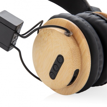 Logo trade promotional items picture of: Bamboo wireless headphone