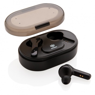 Logo trade promotional gifts picture of: Light up logo TWS earbuds in charging case