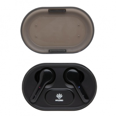 Logo trade promotional gifts image of: Light up logo TWS earbuds in charging case