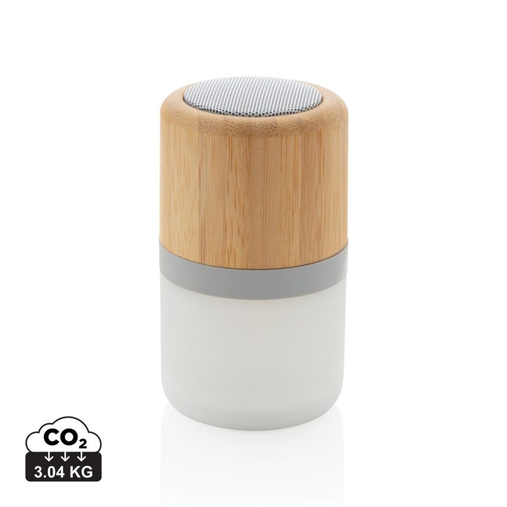 Logotrade promotional item picture of: Bamboo colour changing 3W speaker light