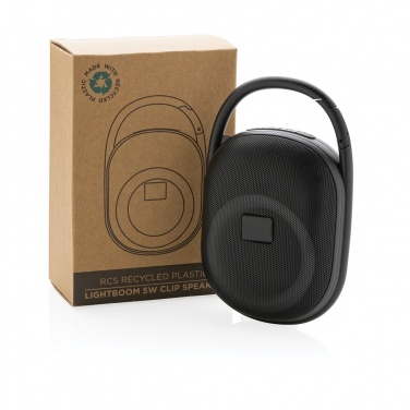 Logo trade promotional item photo of: RCS recycled plastic Lightboom 5W Clip speaker