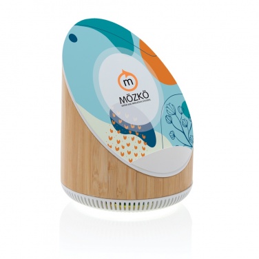 Logo trade promotional item photo of: Ovate bamboo 5W speaker with 15W wireless charger