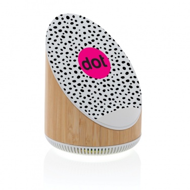 Logo trade promotional item photo of: Ovate bamboo 5W speaker with 15W wireless charger