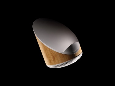 Logo trade advertising products picture of: Ovate bamboo 5W speaker with 15W wireless charger