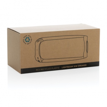 Logotrade promotional product picture of: RCS recycled plastic Lightboom 10W speaker
