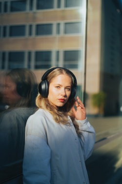 Logotrade promotional giveaway image of: Urban Vitamin Cupertino RCS rplastic ANC headphone