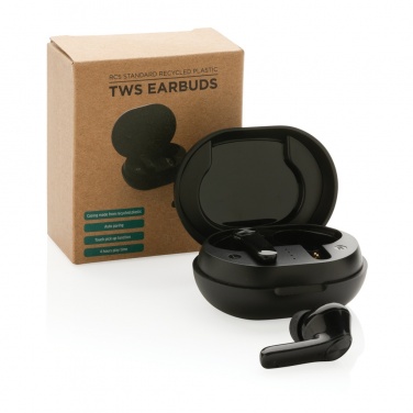 Logotrade promotional item image of: RCS standard recycled plastic TWS earbuds