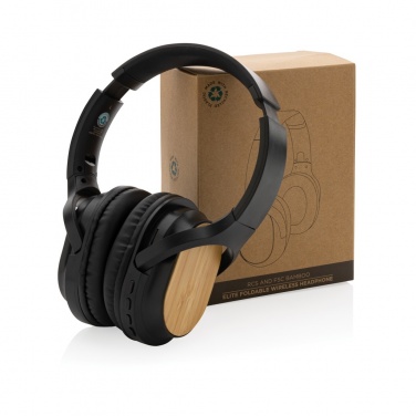 Logotrade corporate gifts photo of: RCS and bamboo Elite Foldable wireless headphone