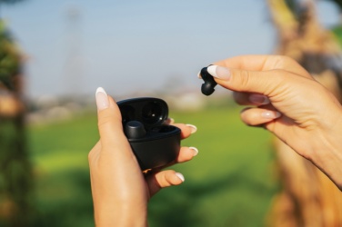 Logo trade corporate gift photo of: Terra RCS recycled aluminium wireless earbuds