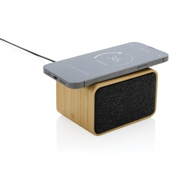 Logo trade promotional items picture of: RCS Rplastic 3W speaker with bamboo 5W wireless