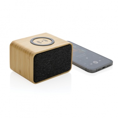Logotrade advertising products photo of: RCS Rplastic 3W speaker with bamboo 5W wireless