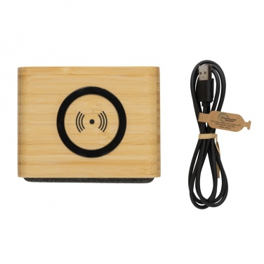 Logo trade advertising products image of: RCS Rplastic 3W speaker with bamboo 5W wireless