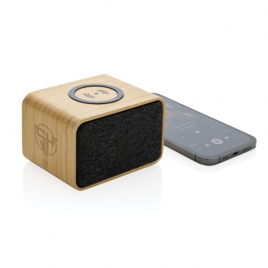 Logotrade promotional products photo of: RCS Rplastic 3W speaker with bamboo 5W wireless