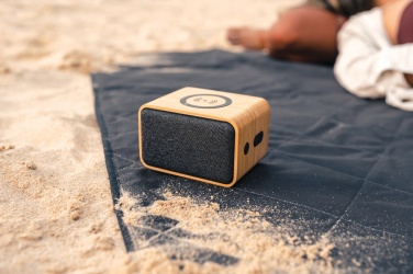 Logo trade business gift photo of: RCS Rplastic 3W speaker with bamboo 5W wireless