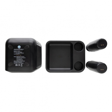 Logo trade promotional giveaways picture of: Singvibe RCS recycled plastic karaoke set with double mic