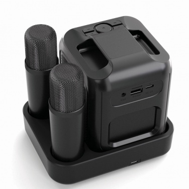 Logo trade promotional gift photo of: Singvibe RCS recycled plastic karaoke set with double mic