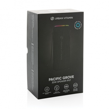 Logo trade business gifts image of: Urban Vitamin Pacific Grove RCS rplastic 30W speaker IPX7