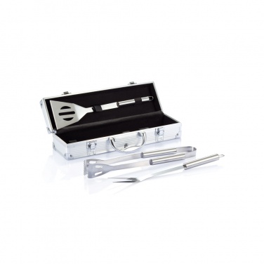 Logo trade business gift photo of: 3 pcs barbecue set in aluminium box