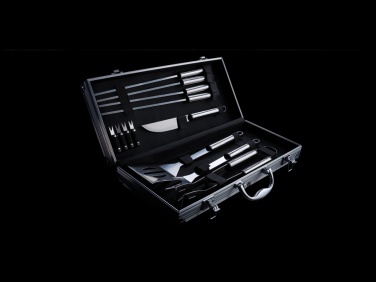 Logo trade promotional item photo of: 12 pcs barbecue set in aluminium box