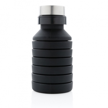 Logo trade promotional merchandise photo of: Leakproof collapsible silicone bottle with lid