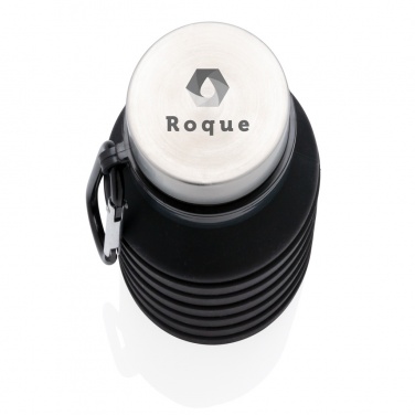 Logo trade promotional gifts picture of: Leakproof collapsible silicone bottle with lid