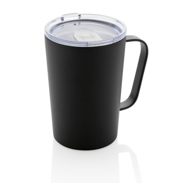 Logo trade promotional giveaways picture of: RCS Recycled stainless steel modern vacuum mug with lid