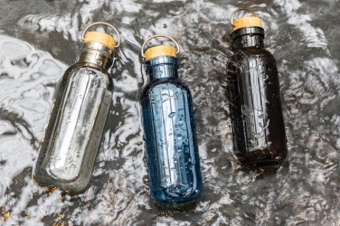 Logo trade promotional products image of: RCS RPET bottle with bamboo lid and handle