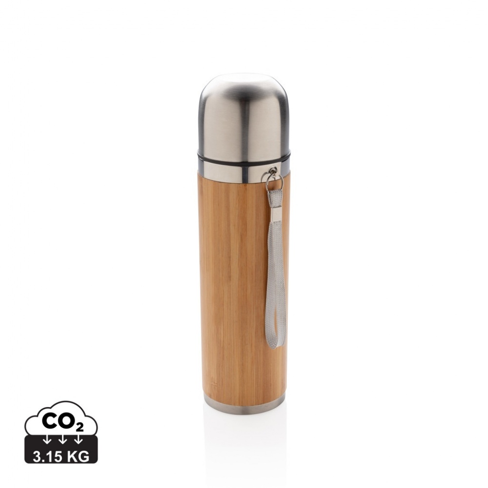 Logo trade promotional merchandise photo of: Bamboo vacuum travel flask