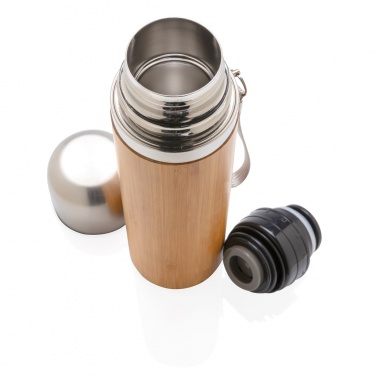 Logo trade business gift photo of: Bamboo vacuum travel flask