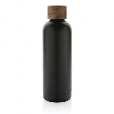 Logo trade promotional merchandise image of: Wood RCS certified recycled stainless steel vacuum bottle