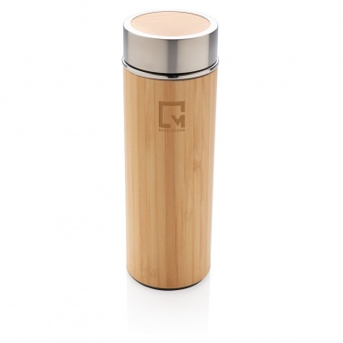 Logo trade promotional merchandise photo of: Leak proof bamboo vacuum bottle