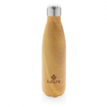 Logotrade promotional giveaway picture of: Vacuum insulated stainless steel bottle with wood print